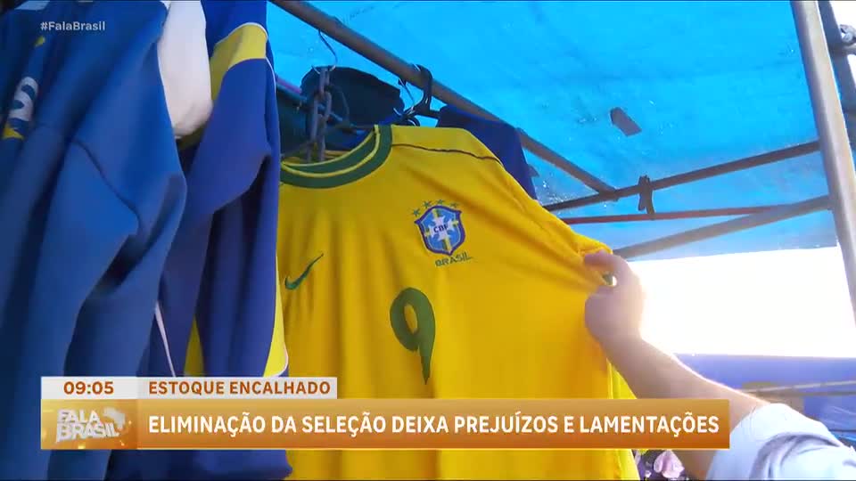 Comerciantes sofrem com estoques encalhados após eliminação precoce do Brasil na Copa do Mundo