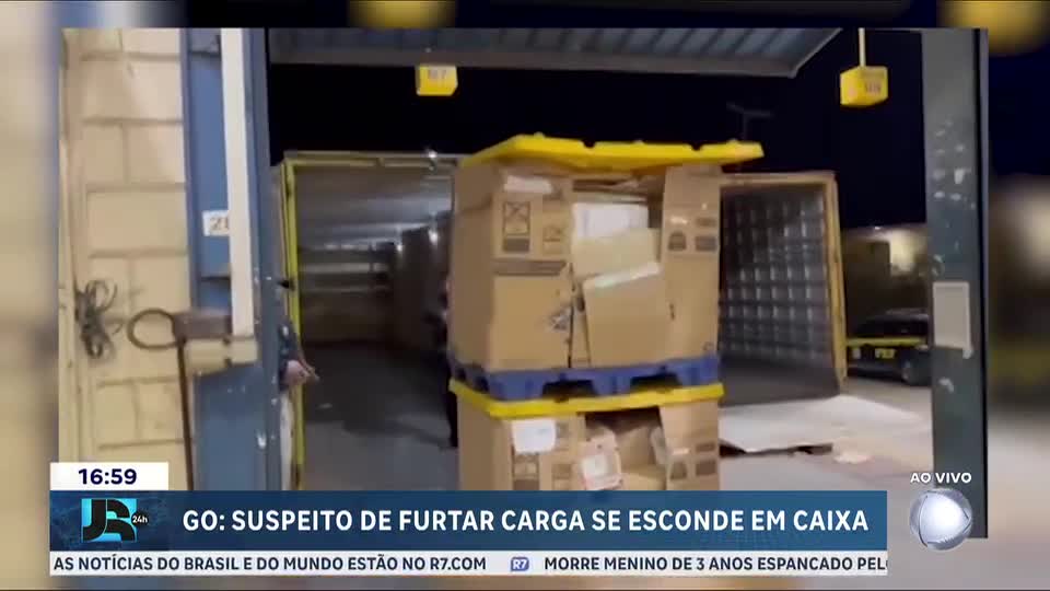 Goiás: suspeito de furtar mercadorias de caminhão dos Correios é preso dentro de caixa
