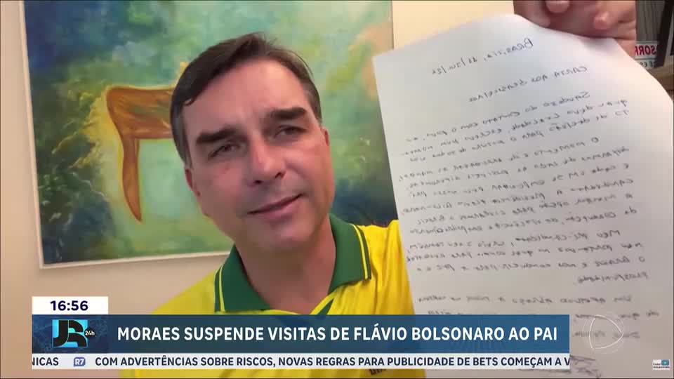 Alexandre de Moraes suspende visitas de Flávio Bolsonaro ao pai em prisão domiciliar