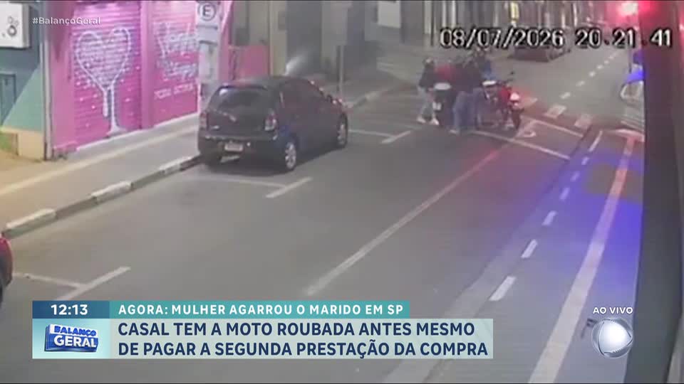 Mulher agarra marido e impede que ele reaja a assalto em São Paulo