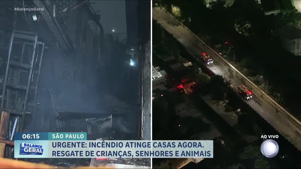 SP: Viaduto Domingos Franciulli Netto é interditado após incêndio atingir comunidade na região