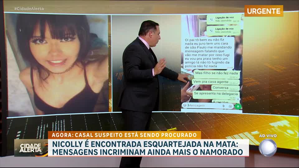 Caso Nicolly: mensagens incriminam namorado de jovem encontrada esquartejada na mata