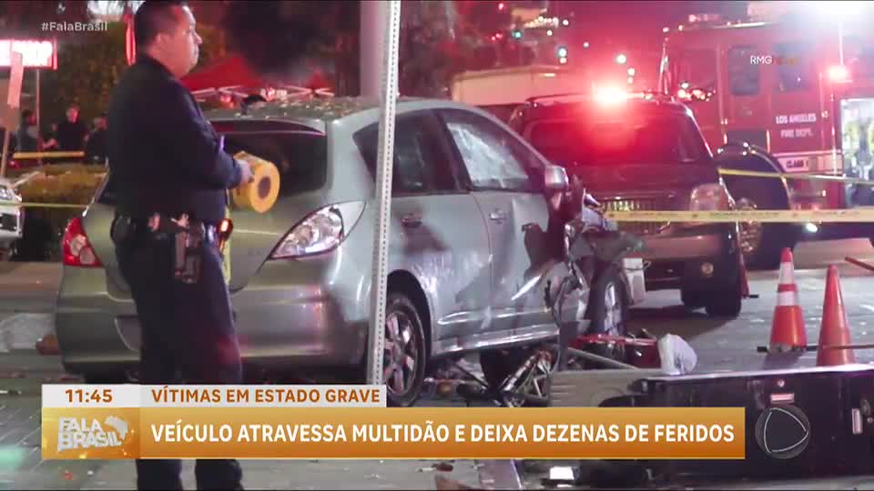 Veículo atravessa multidão e deixa dezenas de feridos em Los Angeles (EUA)