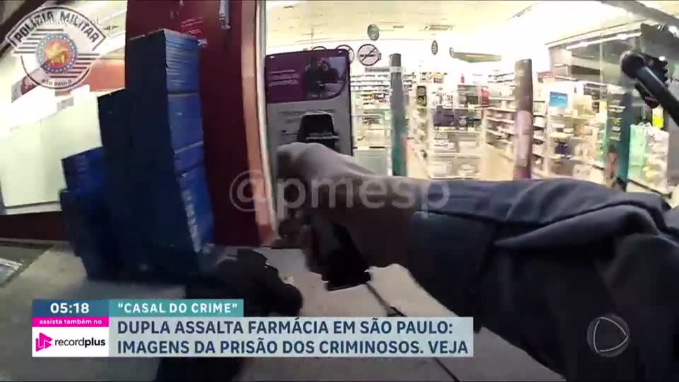 Casal é preso após assaltar farmácia na zona oeste de São Paulo