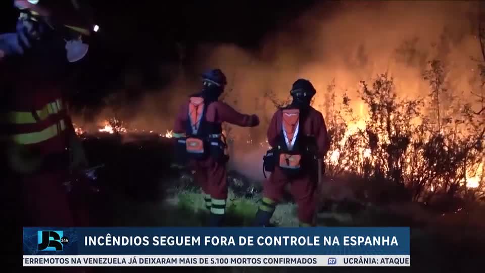 Incêndio florestal atinge a cidade de Guadalajara, na Espanha