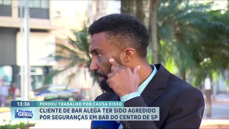 SP: cliente de bar na República é agredido por segurança e alega força excessiva; confira