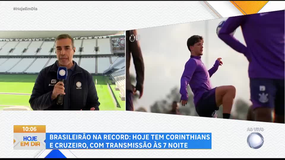 Corinthians recebe o Cruzeiro em duelo com transmissão da RECORD