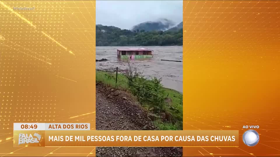 Chuvas intensas no Rio Grande do Sul deixam mais de mil desabrigados