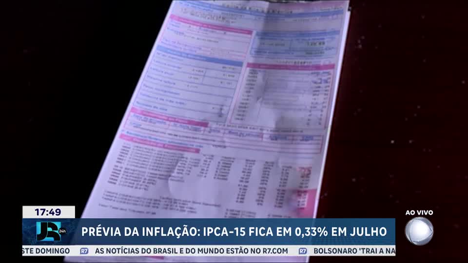 IPCA-15 fica em 0,33% em julho; alta acumulada no ano chega a 3,40%