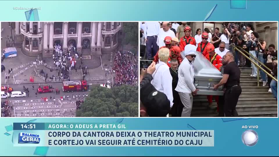 Corpo de Preta Gil é levado em cortejo até o cemitério onde será realizada a cremação