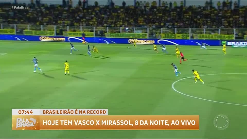 Fala Esporte: RECORD transmite confronto entre Vasco e Mirassol neste sábado (25)