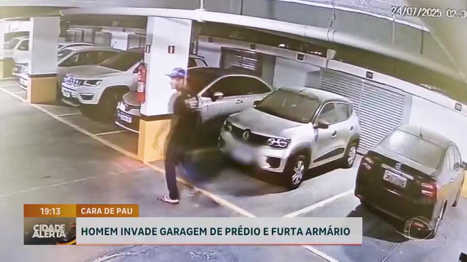 Homem invade garagem de prédio na Asa Norte, em Brasília, e furta armário