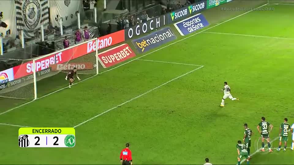 Santos 2 x 2 Chapecoense pelo Brasileirão: confira os gols do jogo