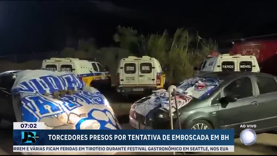 Integrantes da torcida organizada do Cruzeiro são presos durante ataque a torcedores do Botafogo
