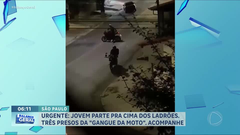 Jovem reage a assalto e impede roubo de moto; ação foi gravada por morador