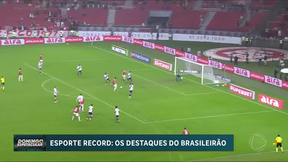 Brasileirão: Internacional e Vasco têm partida movimentada neste domingo (27), mas empatam em 1 a 1