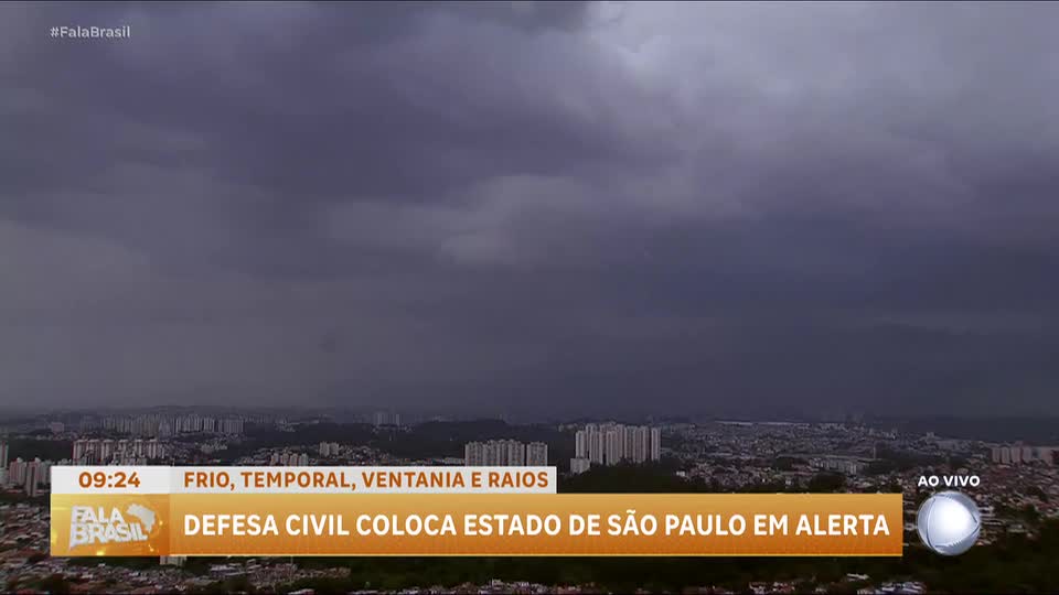 Defesa Civil emite alerta para frente fria em São Paulo