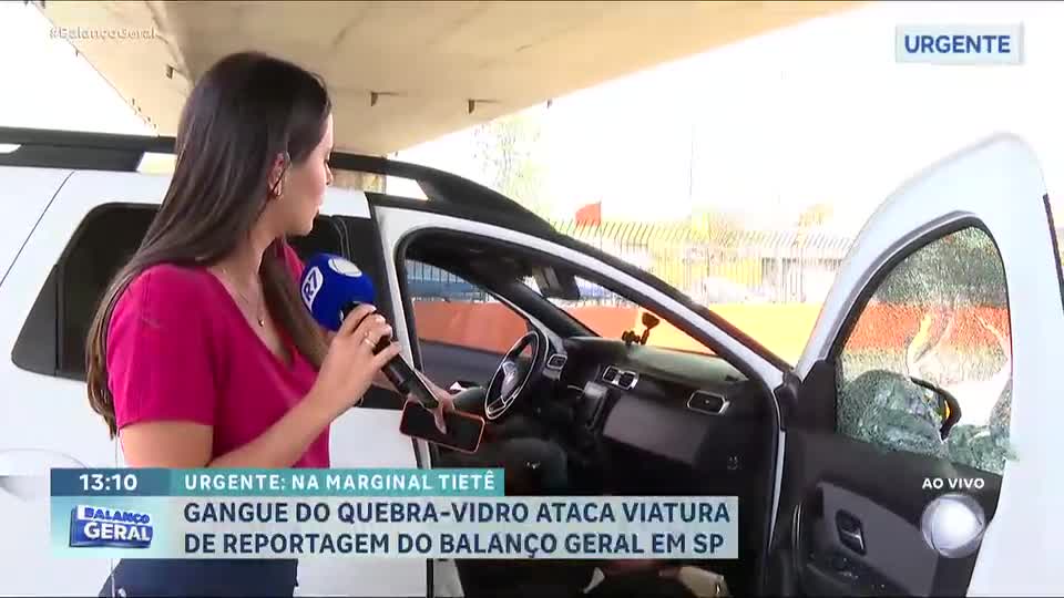 Equipe da RECORD sofre ataque da gangue do 'quebra-vidro' na Marginal Tietê