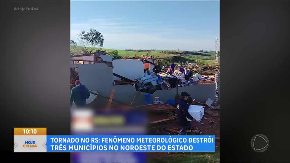 Tornado causa estragos no noroeste do RS; moradores relatam momentos de terror