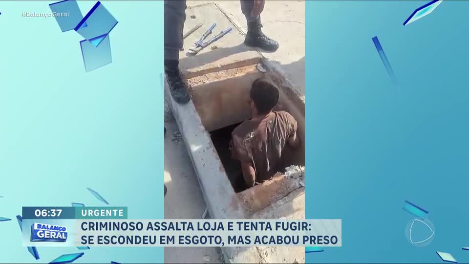 Homem é preso após assaltar loja e tentar fugir por esgoto em Itapevi (SP)