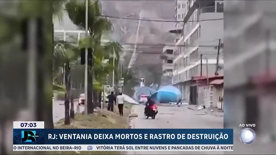 Ventos de 100 km/h causam mortes e destruição no Rio de Janeiro