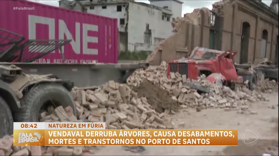 Defesa Civil monitora estragos após vendaval atingir litoral de São Paulo na última quarta (29)