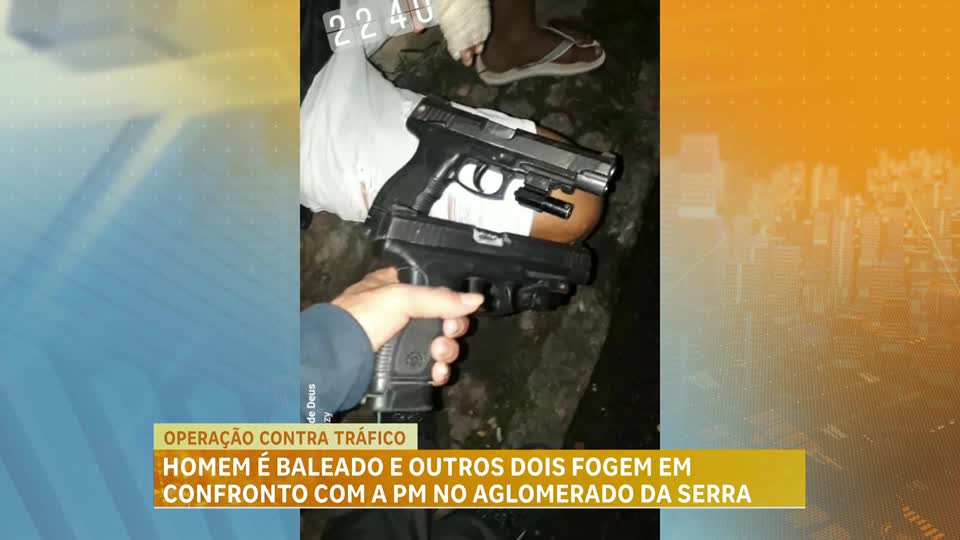 Confronto entre PM e suspeitos de tráfico no Aglomerado da Serra deixa um ferido