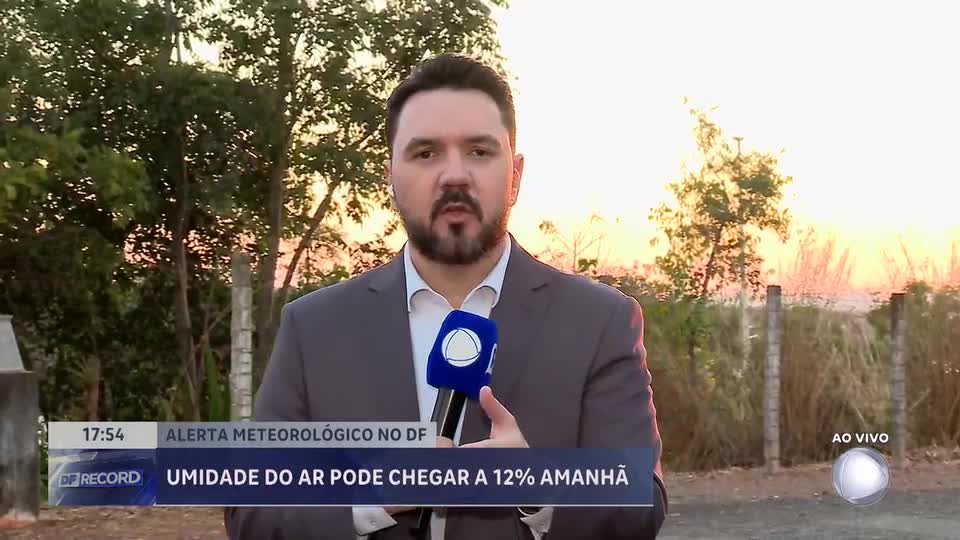 Umidade do ar pode chegar a 12% nesta sexta-feira, alerta Inmet