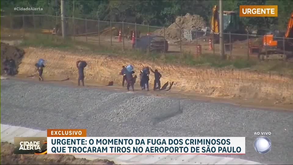Novas imagens flagram fuga de criminosos que trocaram tiro com a polícia no Aeroporto de SP; veja