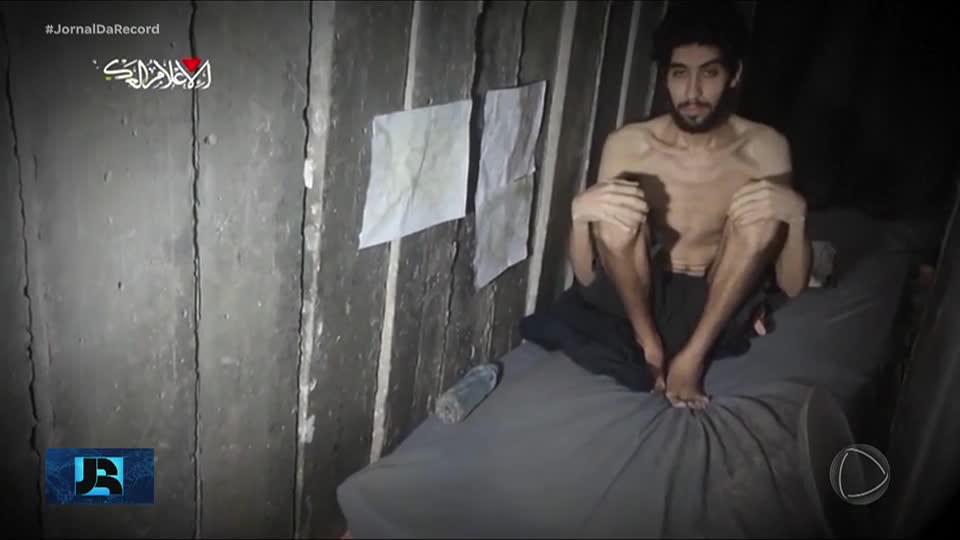 Hamas divulga imagens de refém israelense esquálido e mantido em condições desumanas
