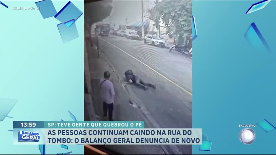 Rua do Tombo: via em São Paulo provoca queda de inúmeros pedestres