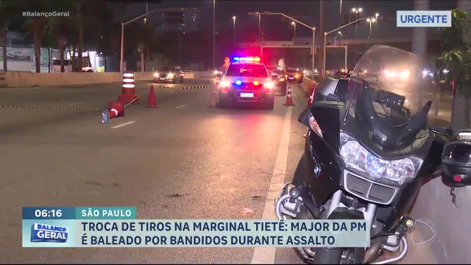 Major da PM é baleado durante troca de tiros com assaltantes em São Paulo