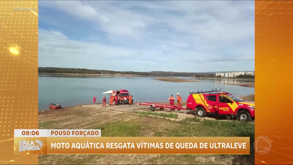 Ultraleve faz pouso forçado em lago de Goiás e ocupantes sobrevivem