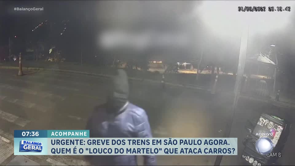 ‘Louco do martelo’: homem mascarado ataca carros durante a noite na Grande São Paulo