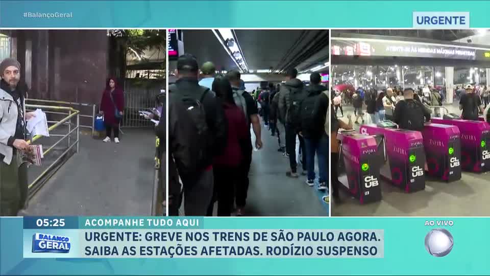 Greve dos ferroviários paralisa três linhas de trem em São Paulo