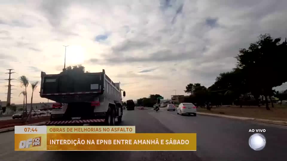EPNB será interditada para obras de melhorias do asfalto até o dia 9 de agosto