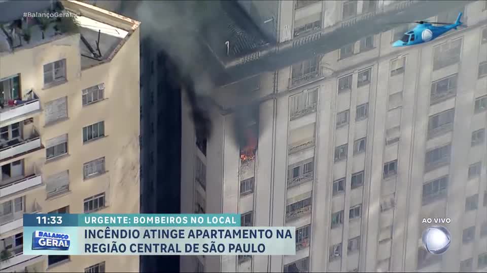 Incêndio atinge apartamento na Liberdade, centro de São Paulo