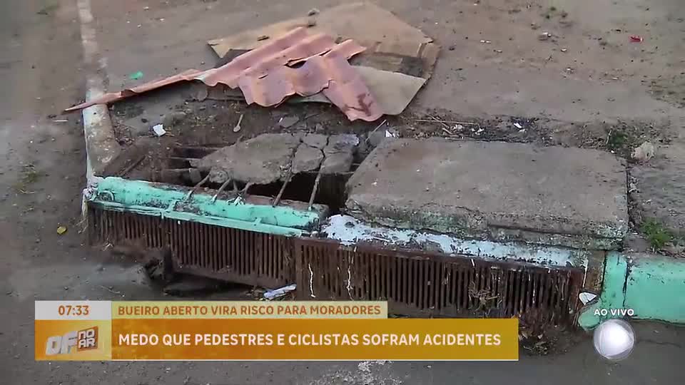 Falta de tampa em bueiro gera preocupações com acidentes e escorpiões no Gama (DF)