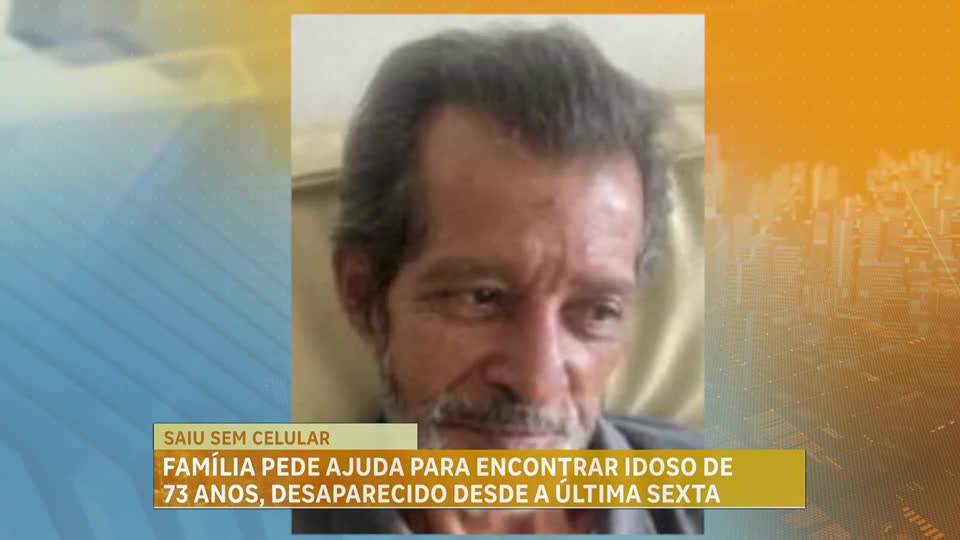 Família pede ajuda para encontrar idoso de 73 anos, desaparecido desde a última sexta (01)