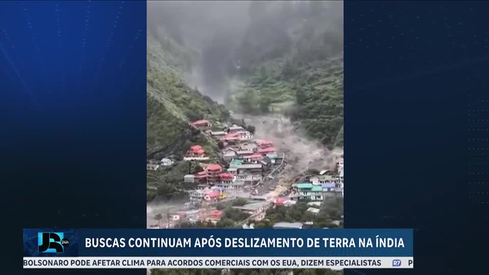 Buscas por desaparecidos continuam após deslizamento de terra na Índia
