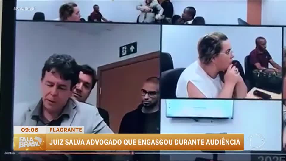 Vídeo: juiz realiza manobra de Heimlich e salva advogado engasgado durante audiência em Salvador