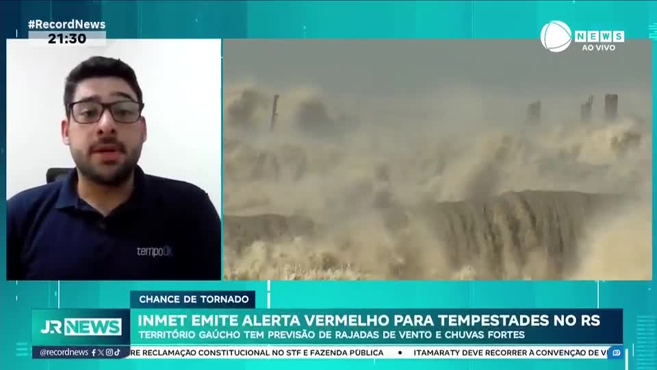 Inmet emite alerta vermelho para tempestades no RS