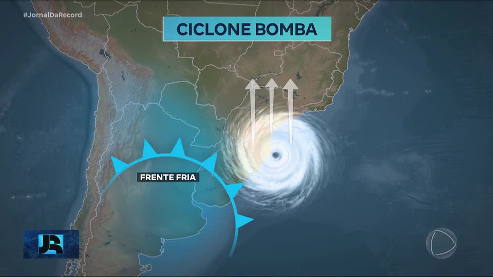 Ciclone bomba se forma no Sul e coloca parte do Brasil em alerta para risco de ventania e destruição