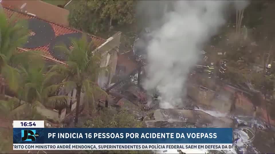 PF indicia 16 funcionários e ex-funcionários da Voepass por acidente que matou 62 pessoas