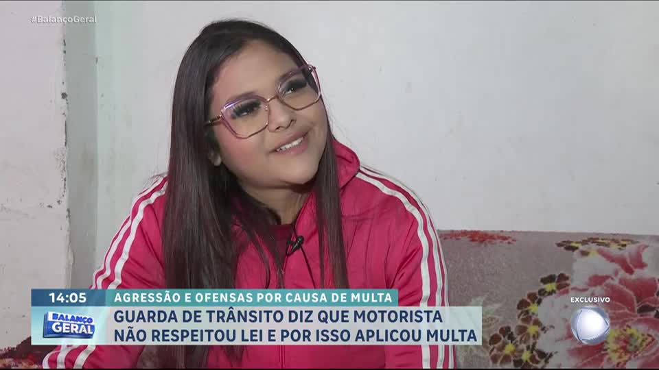 Guarda de trânsito que foi agredida por conta de multa fala com o Balanço Geral