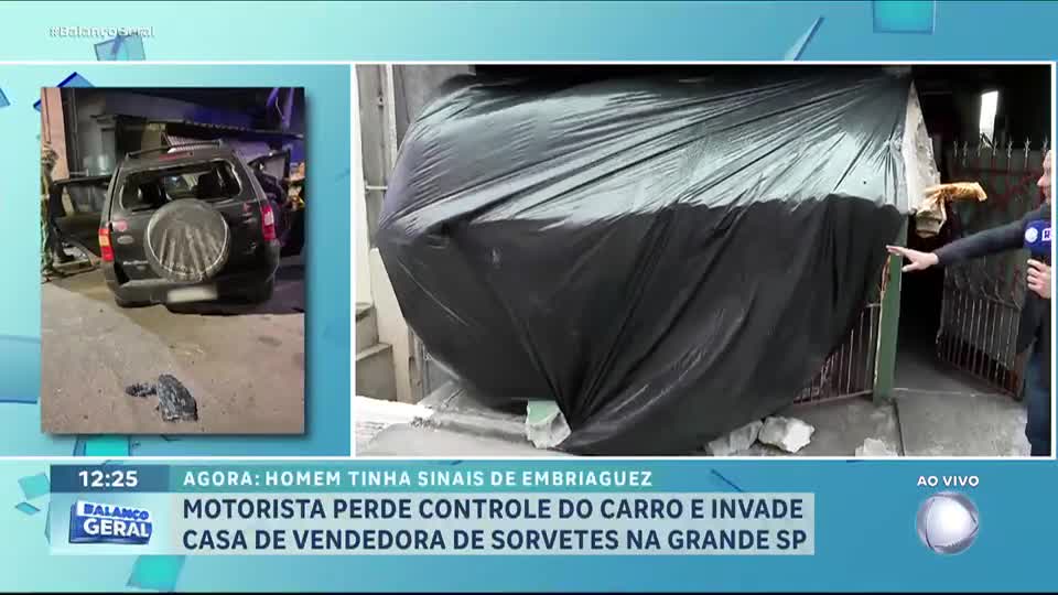 Motorista com sinais de embriaguez perde controle e invade casa de vendedora de sorvetes