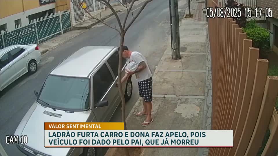 Furto de carro em plena luz do dia é registrado por câmeras em Belo Horizonte