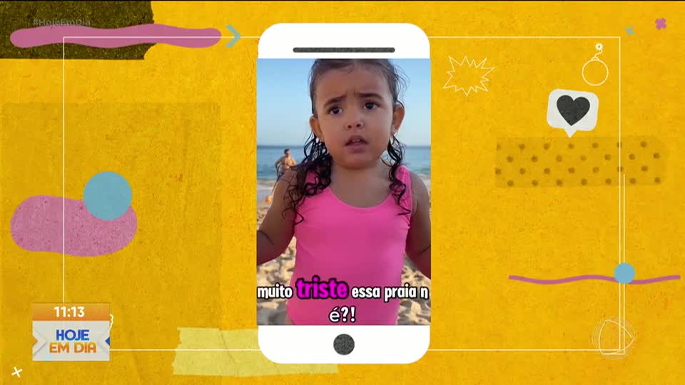 Bombou nas redes: Menina de 2 anos viraliza na internet ao reclamar sobre as praias de Portugal