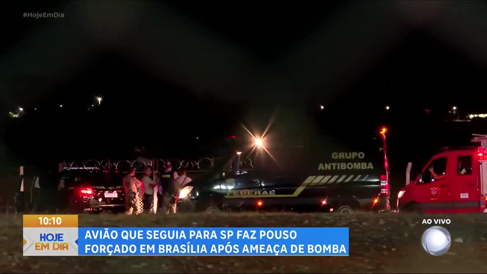 Avião faz pouso de emergência em Brasília (DF) após ameaça de bomba
