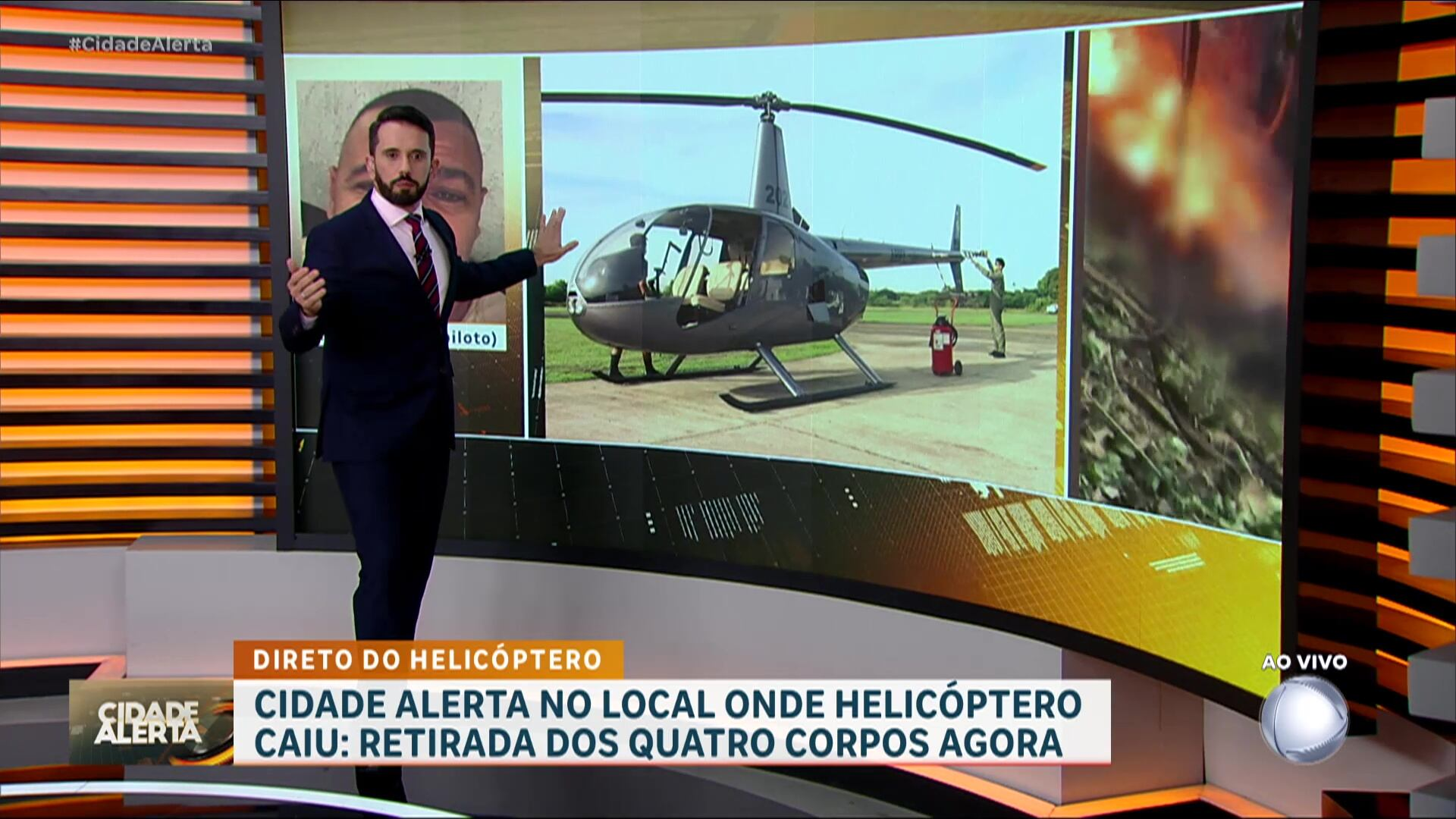 Veja o momento da queda do helicóptero na Floresta da Tijuca, no RJ
